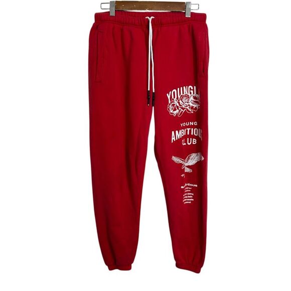 YoungLA Other - Young LA Immortal Joggers Men's L Red Sweatpants Drawstring